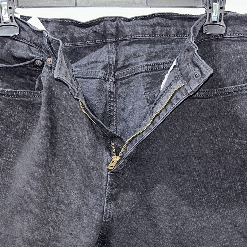 Men’s Jeans Levi’s Dark Black Denim “505” Straight Leg 36x30 - Picture 2 of 4